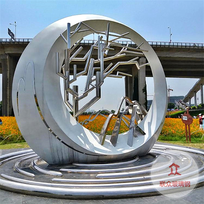 大型不銹鋼雕塑定制戶外廣場白鋼金屬雕像房地產(chǎn)城市園林景觀廠家