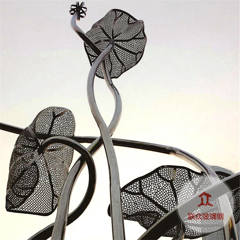 大型不銹鋼標(biāo)志性建筑雕塑城市園林發(fā)光異型雕塑不銹鋼雕塑廠家