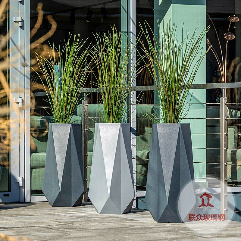 玻璃鋼花盆戶外室內(nèi)景觀酒店花器種植箱圓形花槽花箱簡約裝飾庭院
