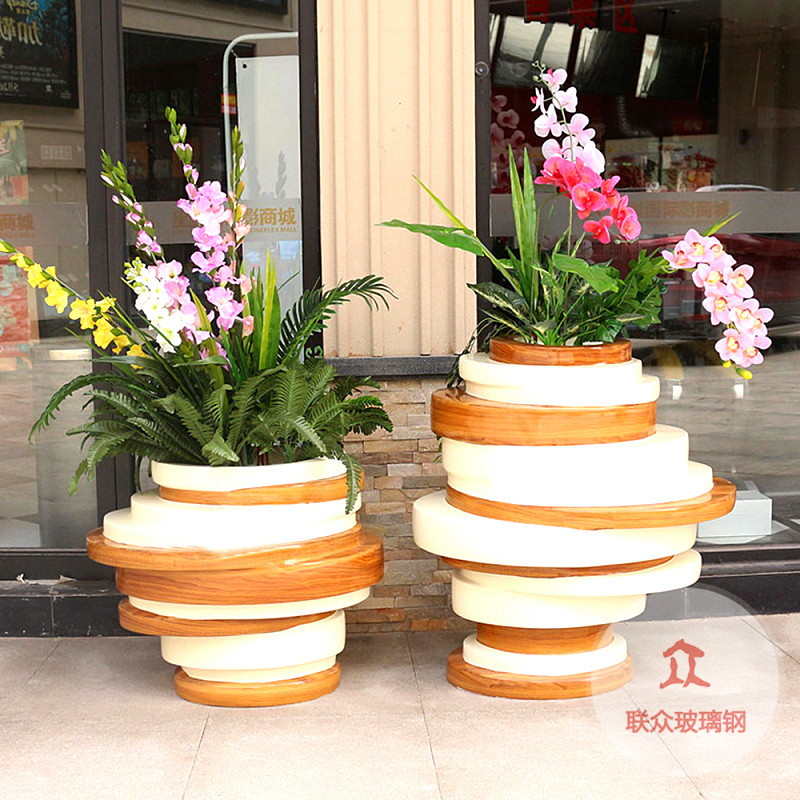玻璃鋼花箱廠家酒店商場(chǎng)移動(dòng)種植箱市政道路景觀花槽方形戶外花盆