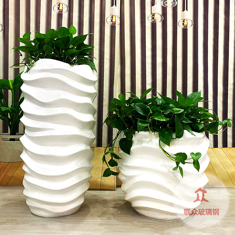 廠價(jià)銷售落地花瓶立體綠化玻璃鋼花盆盆栽多肉辦公室仿玻璃鋼裝飾