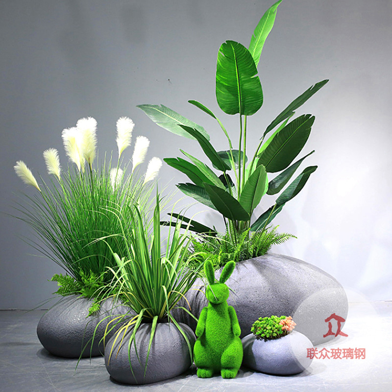 戶外玻璃鋼市政花盆公路天橋高架橋景觀綠化花箱隔離護欄方形花槽