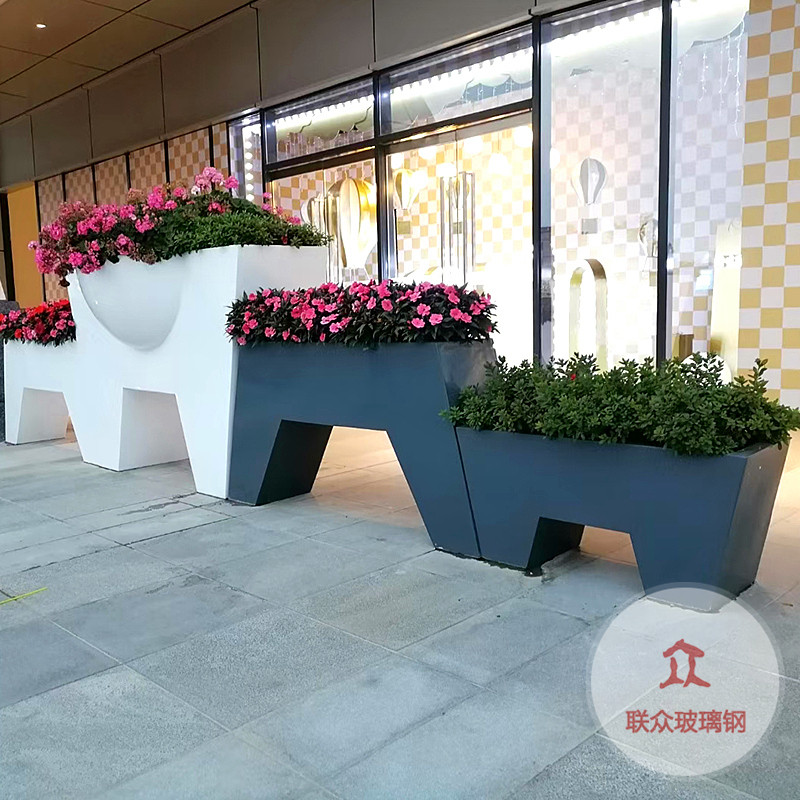 玻璃鋼高架橋花盆花箱戶外長方形高速公路市政懸掛玻璃鋼花槽花盆