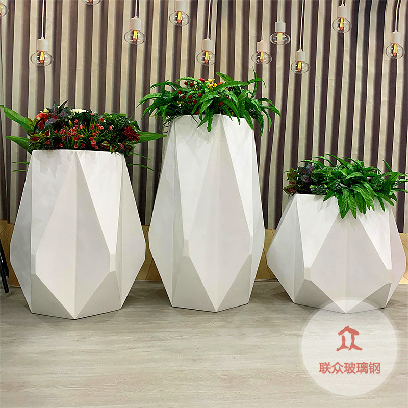 玻璃鋼小區(qū)道路公園樓盤花盆售樓處電梯口商場廣場方形大花盆廠家