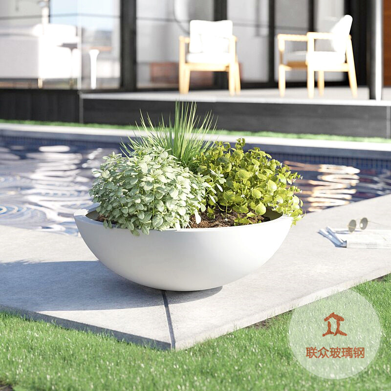 玻璃鋼花箱園林綠化苗圃花盆戶外工程高架橋懸掛式花盆種植槽廠家