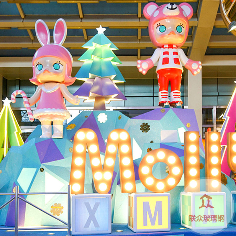 玻璃鋼卡通雕塑定制設(shè)計房地產(chǎn)草坪公園林景觀小品裝飾動物擺件