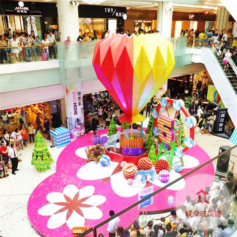 定制大型玻璃鋼動物雕塑商場中庭商業(yè)美陳裝置景觀不銹鋼鹿頭雕塑