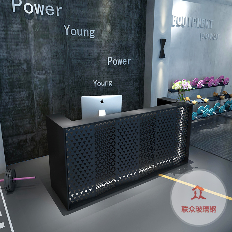 定制創(chuàng)意異形玻璃鋼烤漆前臺接待臺公司大堂售樓部服務(wù)臺酒店吧臺
