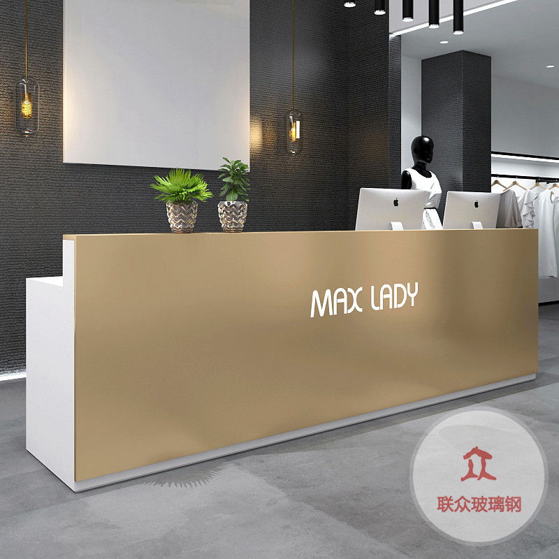 烤漆吧臺(tái)公司美容院異形辦公桌前臺(tái)玻璃鋼商場(chǎng)接待臺(tái)迎賓臺(tái)收銀臺(tái)