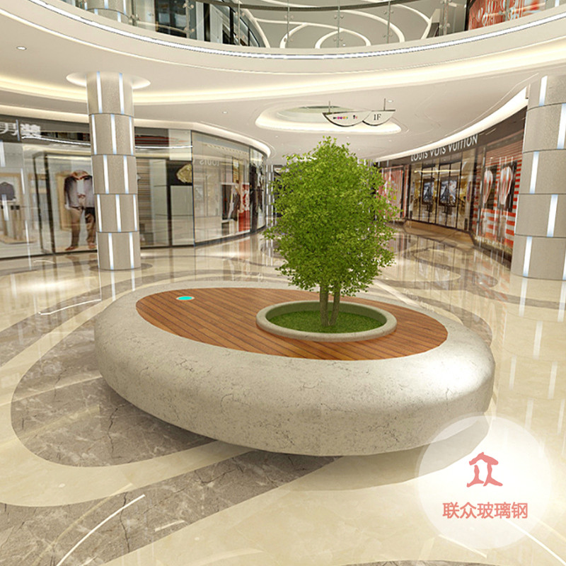 玻璃鋼異形樹池廠家公園景區(qū)座椅花池道路綠化景觀坐凳學校長條椅