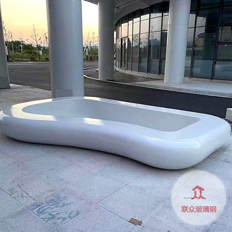 戶外玻璃鋼座椅商場(chǎng)公園弧形景觀異形拼接長(zhǎng)條凳子FRP樹(shù)池坐凳