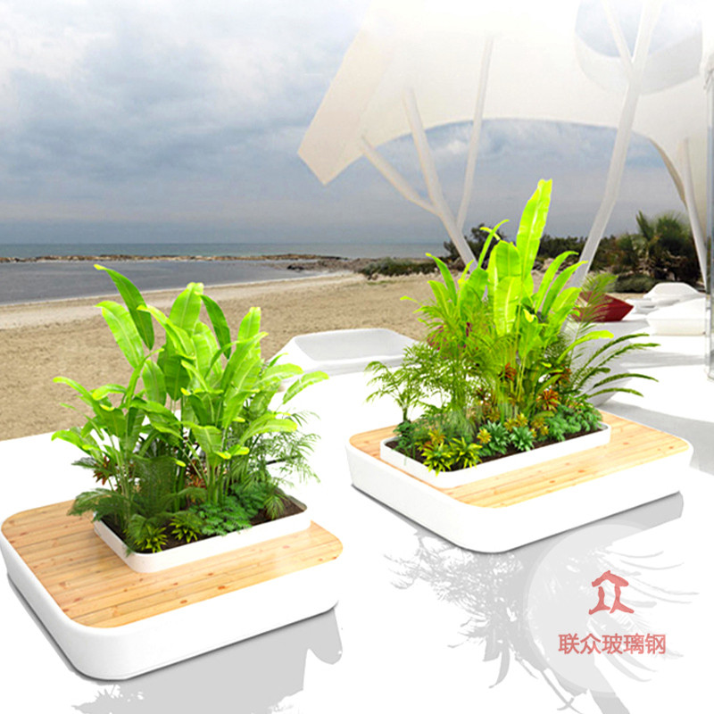 玻璃鋼花池座椅樹池坐凳戶外景區(qū)公園商場簡約異形長椅美陳擺件