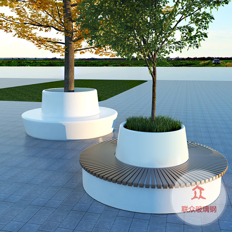 廠家玻璃鋼樹池戶外園林景觀創(chuàng)意裝飾坐凳商場公園廣場綠化種植池