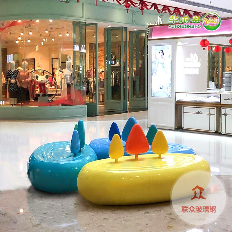 玻璃鋼樹池座椅戶外花盆種植池拼接長(zhǎng)坐凳廣場(chǎng)異形花壇休閑椅定制